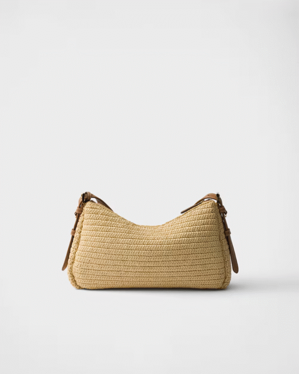 Prada Aimée large crochet and leather handbag - Image 3
