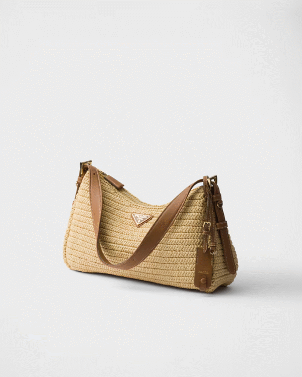 Prada Aimée large crochet and leather handbag