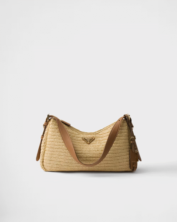 Prada Aimée large crochet and leather handbag - Image 2